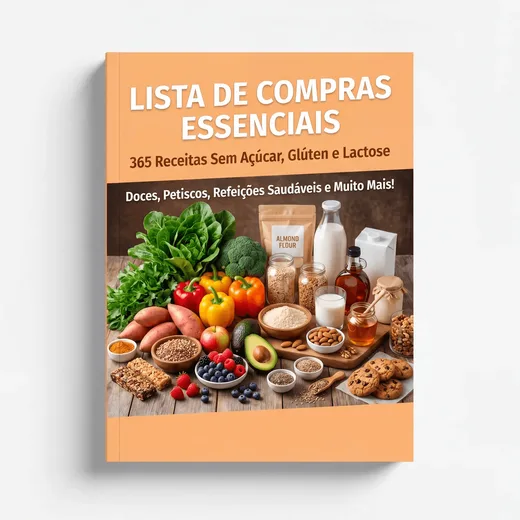 Lista de compras para receitas sem açúcar, sem glúten e sem lactose